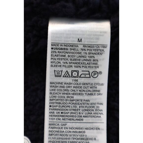 GAP 829200-011 Men's Sz M Blue Lined Utility Sweatshirt Jacket Shacket - Picture 6 of 12